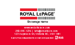 Business Card  (Royal LePage - 3) Back