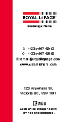 Business Card  (Royal LePage - 6) Back