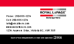 Business Card  (Royal LePage - 7) Back