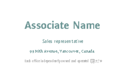 Business Card (Independent Agent - 9) Back