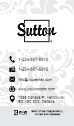 Business Card  (Sutton - 10) Back