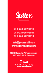 Business Card  (Sutton - 12) Back