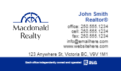 Business Card  (Macdonald Realty  - 13) Back