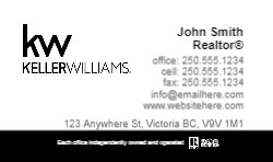 Business Card  (Keller Williams  - 13) Back