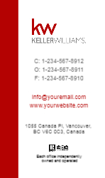 Business Card  (Keller Williams - 12) Back
