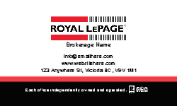 Business Card  (Royal Lepage - 9) Back