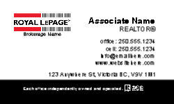 Business Card  (Royal Lepage - 13) Back