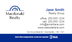 Business Card  (Macdonald Realty - 18) Back