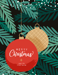 Flat Christmas Card-4.25x5.5 - B17