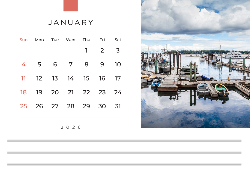 Desk calendar, spiral-bound with self stand (Design 2)