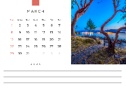 Desk calendar, spiral-bound with self stand (Design 2)