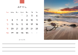 Desk calendar, spiral-bound with self stand (Design 2)