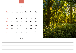 Desk calendar, spiral-bound with self stand (Design 2)