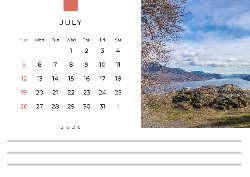 Desk calendar, spiral-bound with self stand (Design 2)