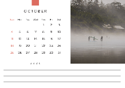 Desk calendar, spiral-bound with self stand (Design 2)