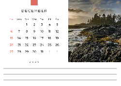 Desk calendar, spiral-bound with self stand (Design 2)