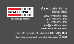 Business Card  (Royal LePage - 21) Back
