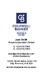 Business Card  (Coldwell Banker- 2B) Back