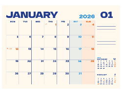 2025 Wall Calendar- 11x17 folds to 8.5 x 11 (Design 1)