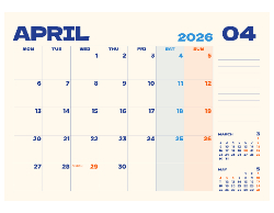 2025 Wall Calendar- 11x17 folds to 8.5 x 11 (Design 1)