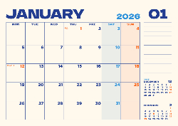 Desk calendar, spiral-bound with self stand (Design 6)