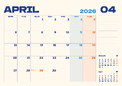 Desk calendar, spiral-bound with self stand (Design 6)