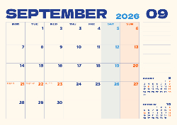 Desk calendar, spiral-bound with self stand (Design 6)