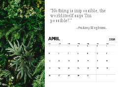 Desk calendar, spiral-bound with self stand (Design 14)