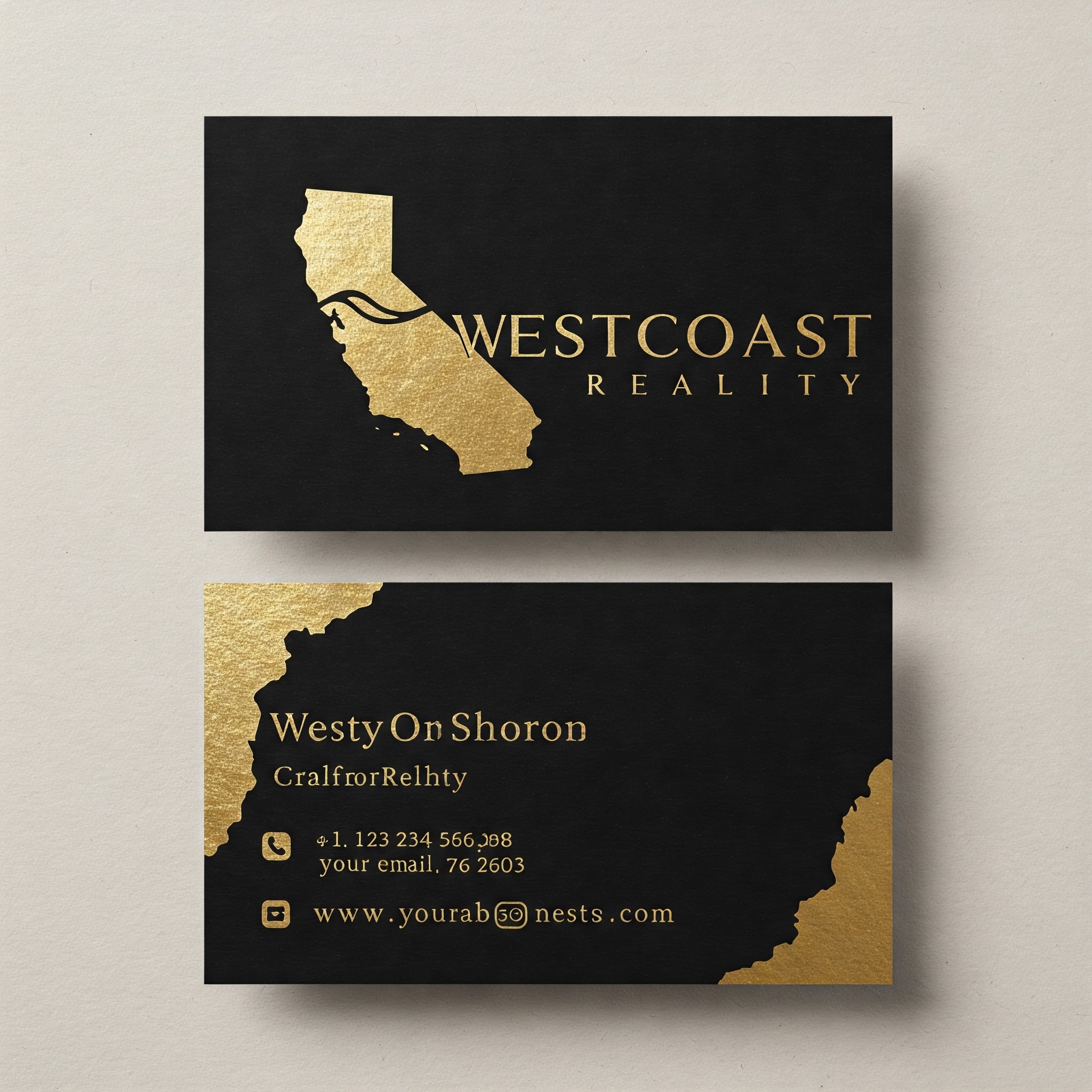 Gold or Silver Raised Foil Silk Laminate Business Cards