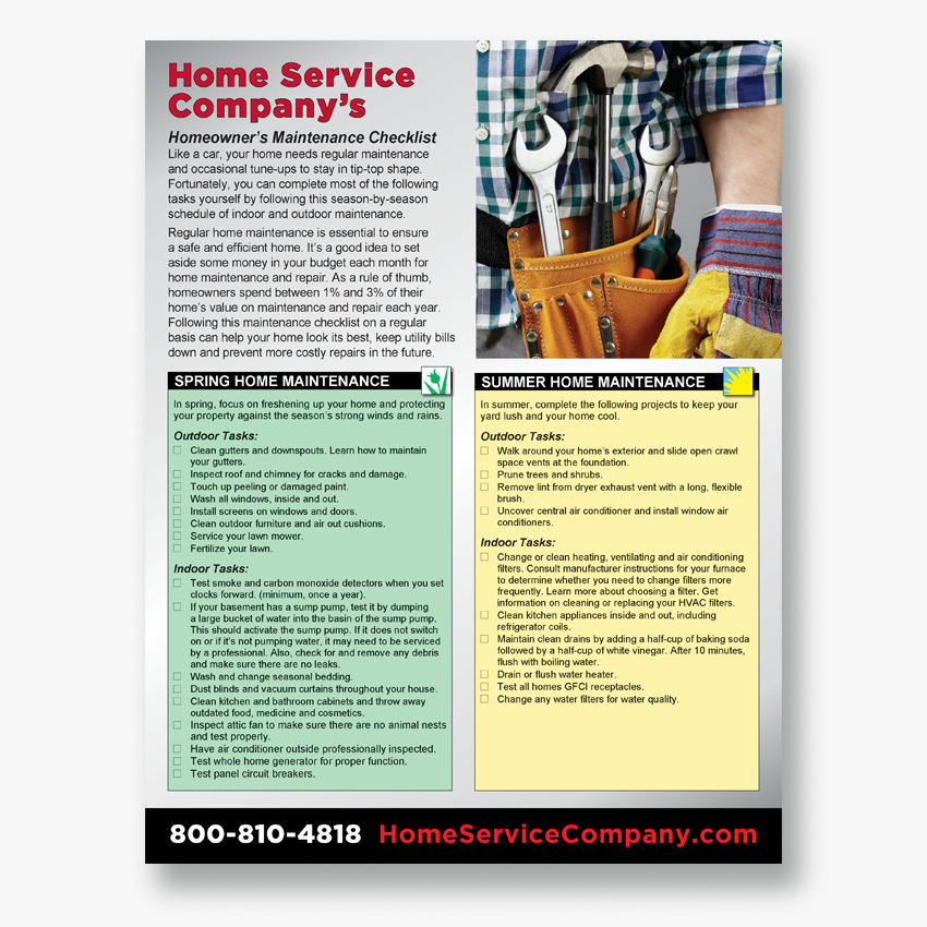 Homeowner Seasonal Checklist Homeowner Seasonal Checklist