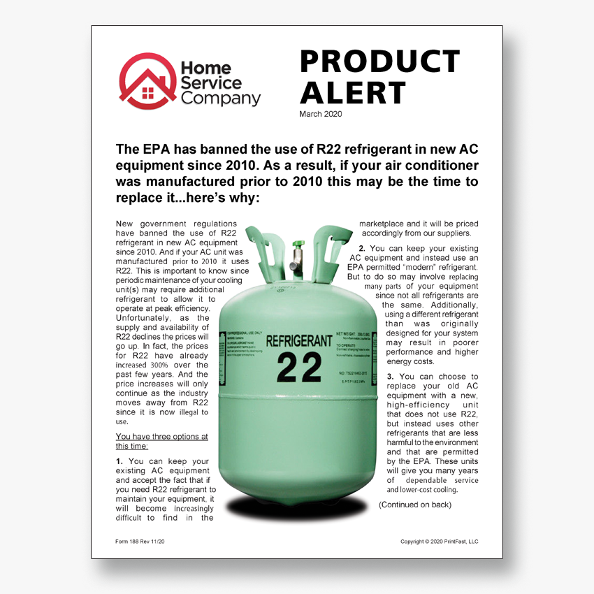R22 Product Alert Flyer - Version #1 R22 Product Alert Flyer - Version #1
