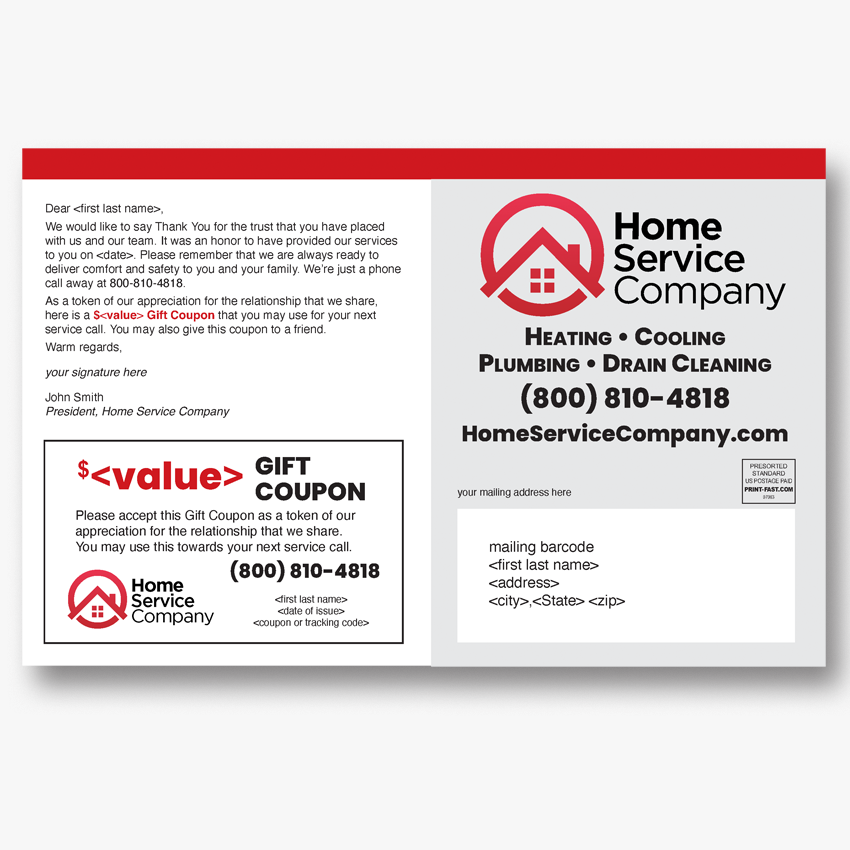 Thank You postcards - With Variable Data Printing