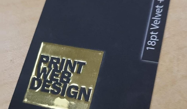 Business Cards 19 pt - Soft Touch With Raised METALLIC