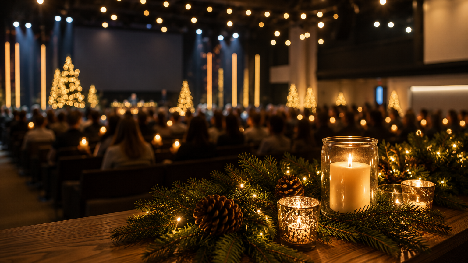 Christmas Eve Candle Light Service in Church