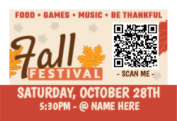 Fall Festival W/ QR Code - 3ft x 2ft