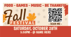 Fall Festival W/ QR Code - 4ft x 2ft