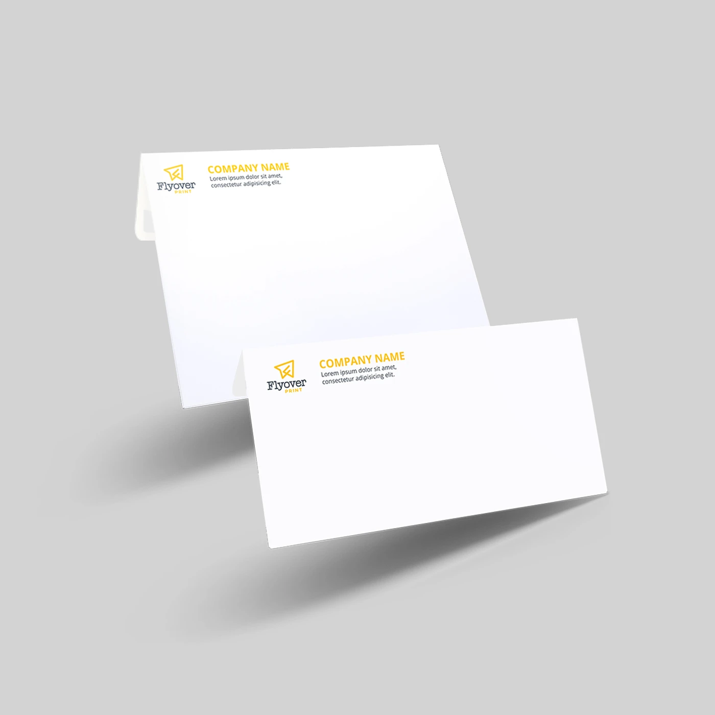 Mailing envelope with flyover print logo