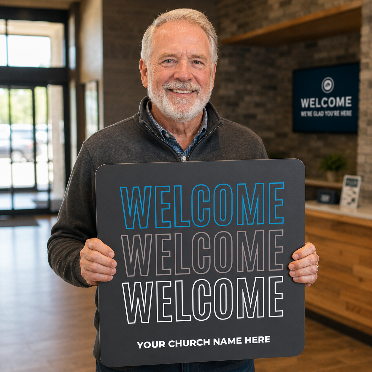 Hand-held-greeter-signs