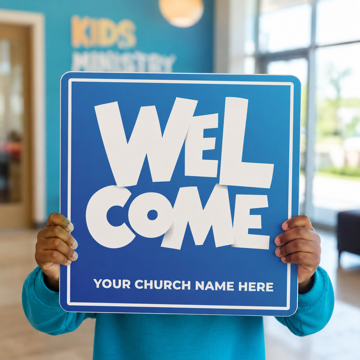 Hand-held-greeter-signs