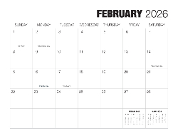 2026 Calendar - Simple