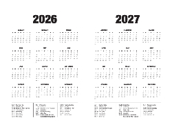 2026 Calendar - Simple